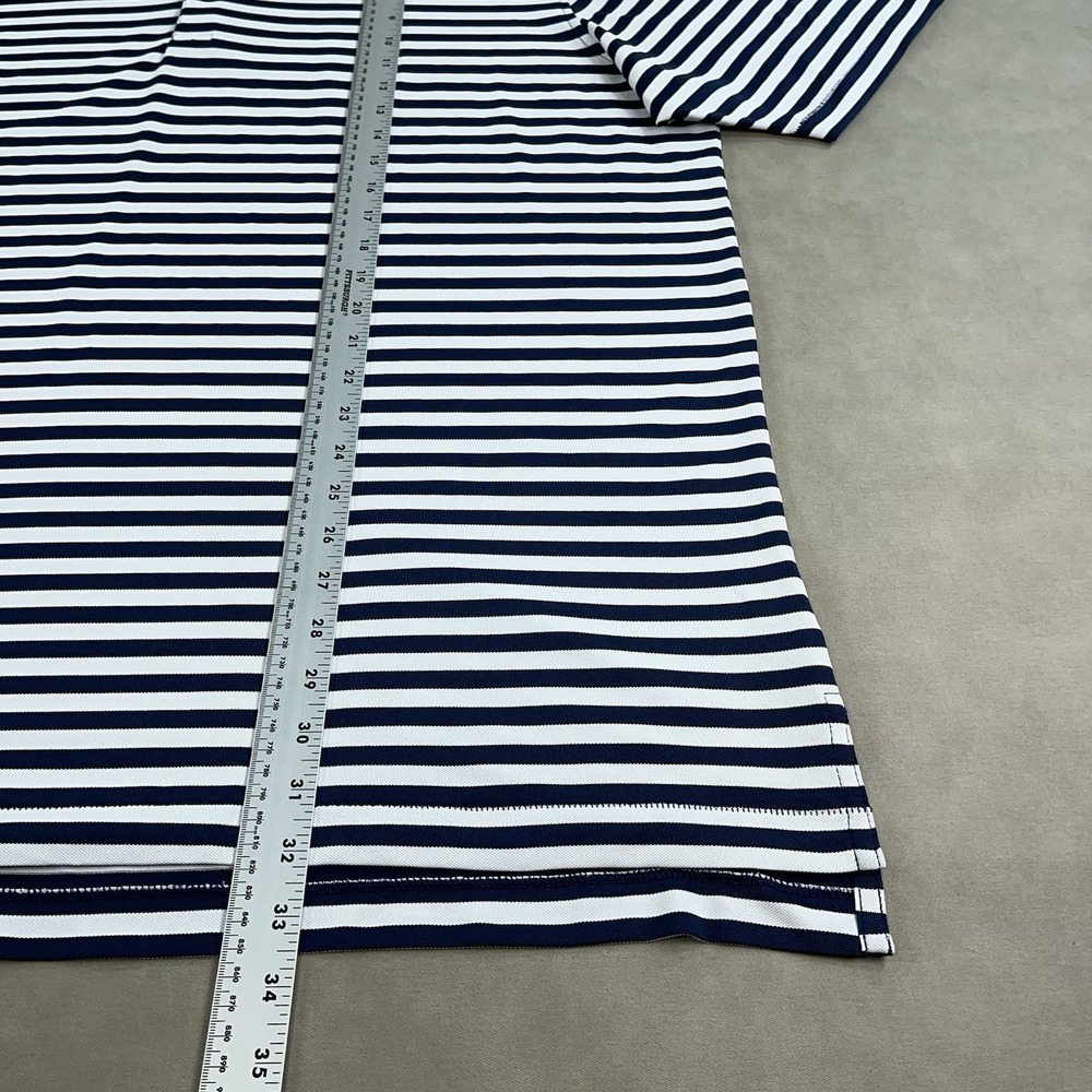 Peter Millar Summer Comfort Polo Mens 2XL Striped Blue Golf Performance Stretch - Picture 8 of 12